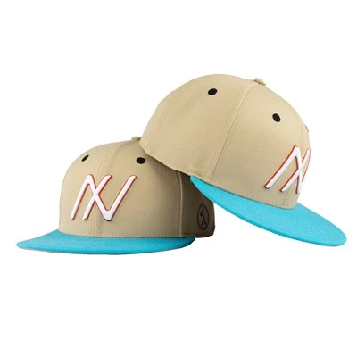 TCAP Customize Acryl Wol Blend Hoed Platte Rand 6-Panel Beige Getailleerde Baseball Caps